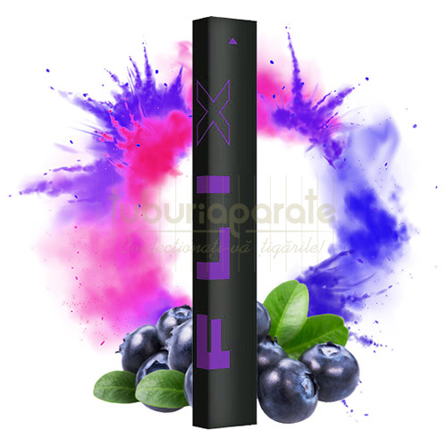Narghilea electronica slim cu nicotina 20 mg/ml si 300 pufuri aroma de afine racoritoare FLIX Blueberry Ice